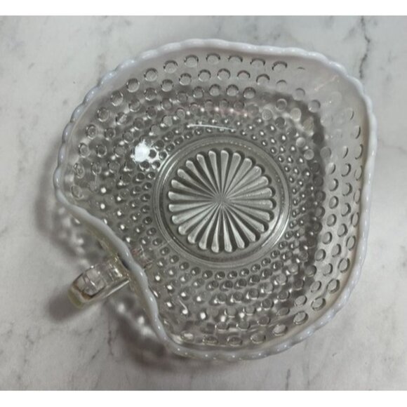 Vintage Moonstone Hobnail Opalescent Nappy Dish Anchor Hocking Trinket Candy 6” - Picture 10 of 13